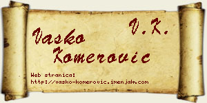 Vasko Komerović vizit kartica